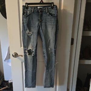 KanCan Blue Skinny Distressed Jeans